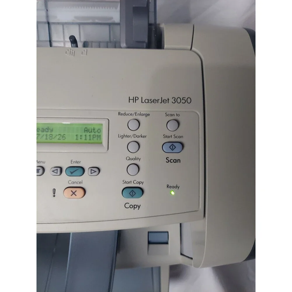 HP LaserJet 3050 All-In-One Printer Black & White Scanner Copier Fax USB